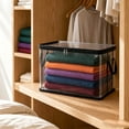thumbnail image 4 of Luckky Large Heavy-Duty Thick Plastic Clear Storage Bag for Clothes,Moving & Storage,Thick Clear Storage Bags,With Handles & Zippers,College Dorm Packing Home Organization(Black,Large Size 2PC), 4 of 6