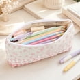 thumbnail image 5 of Floral Makeup Brush Cosmetic Bag for Women, Small Flower Pencil Pouch, Flowers Toiletry Organizer Case Kawaii Makeup Cosmetic Travel Cloth Pouch (Pink Floral, 4.7''x8.6''), 5 of 7