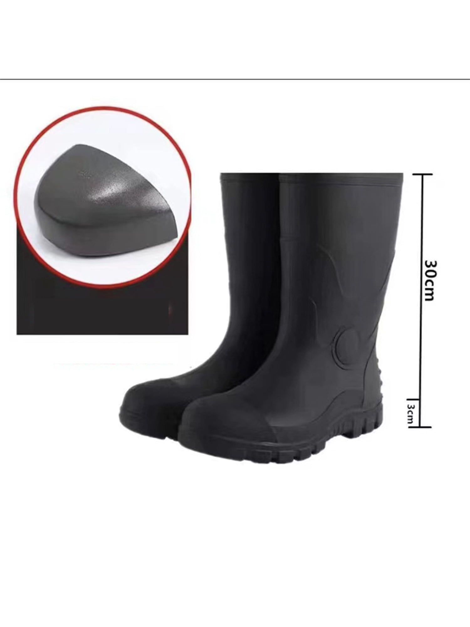 Bottes De Pluie Femme En Caoutchouc - Imperméables Hautes, Antidérapantes - Pour Jardin, Travail, Intempéries - 9