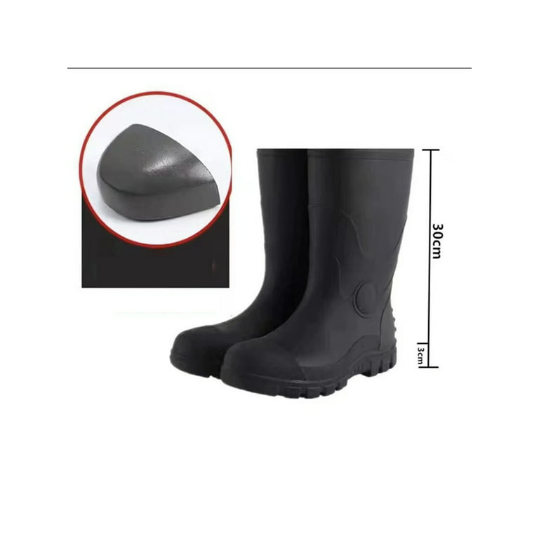 Colisha Mens Work Boots Waterproof Safety Shoes Heavy Duty Rain Boot  Fishing Comfort Garden Shoe Steel Toe Mid Calf, Steel Toe 10.5