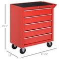 thumbnail image 3 of HOMCOM 5 Drawer Roller Tool Chest, Mobile Lockable Toolbox, Storage Organizer with Handle for Workshop Mechanics Garage, Red, 3 of 9