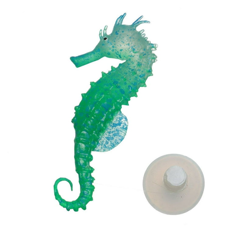 Luminous Fish Tank Toy Aquatic Pet Products Aquarium Decoration Silicone  Seahorse Ornaments GREEN 