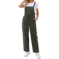 thumbnail image 1 of HBFAGFB Jumpsuits for Women Sleeveless Button Down Casual Pants Rompers with Pockets Green Size L, 1 of 5