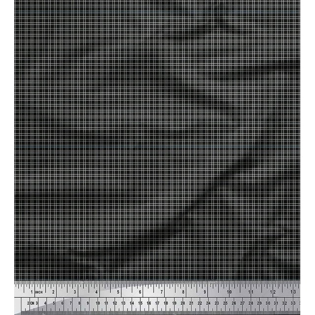 Soimoi Tissu Noir Poly Georgette Motif Géométrique au Mètre 52 Pouces de Large