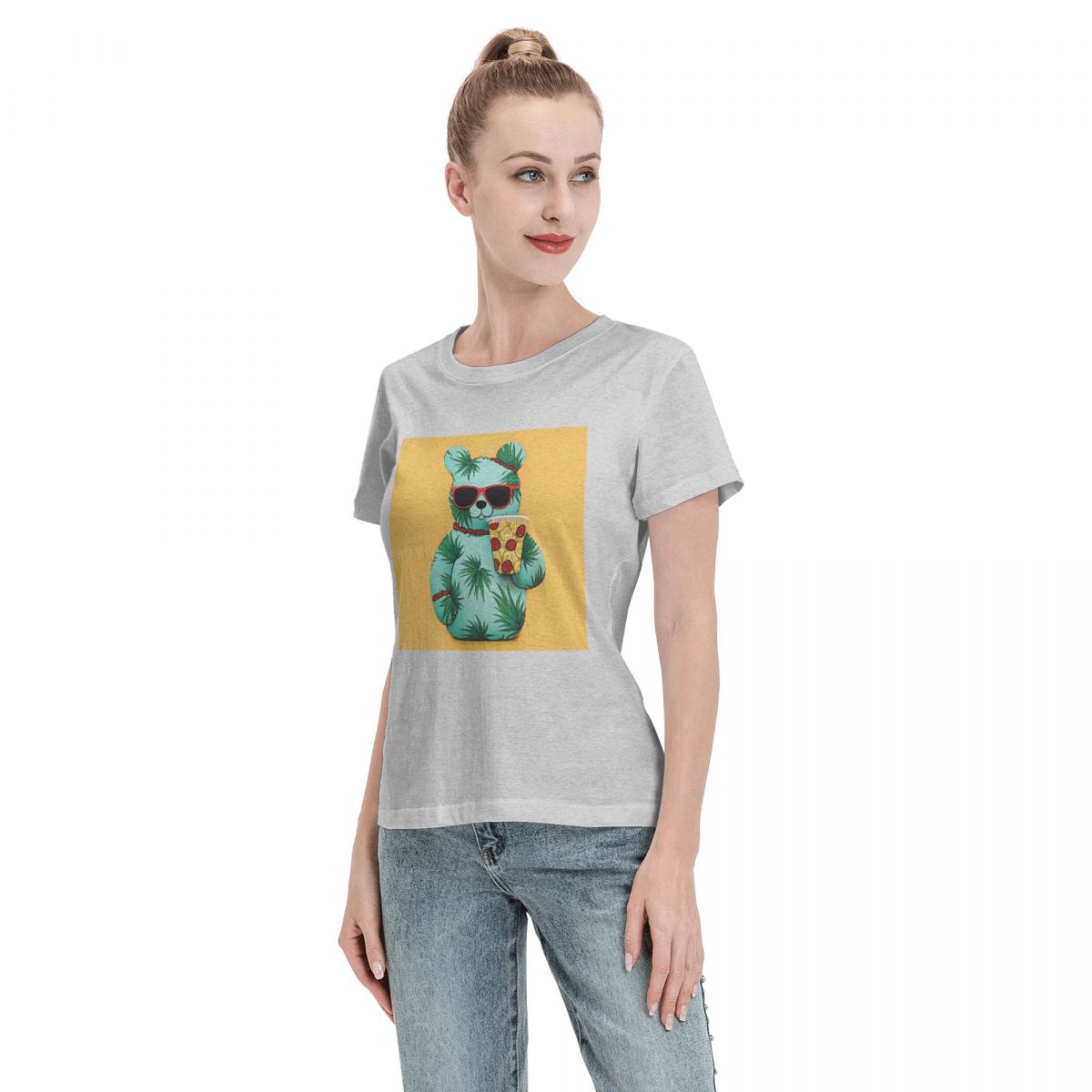 ALLNOB Women's Standard Short Sleeve T-Shirt 150g - Stylish and Comfortable Gray
