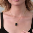 thumbnail image 5 of Gem Stone King 15.11 Ct Black Onyx Pink Lab Grown Diamond 18K Yellow Gold Plated Silver Pendant with Chain, 5 of 5