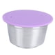 thumbnail image 1 of Cápsula de café reutilizable y recargable de acero inoxidable, compatible con cafeteras Dolce Gusto, color morado., 1 of 14