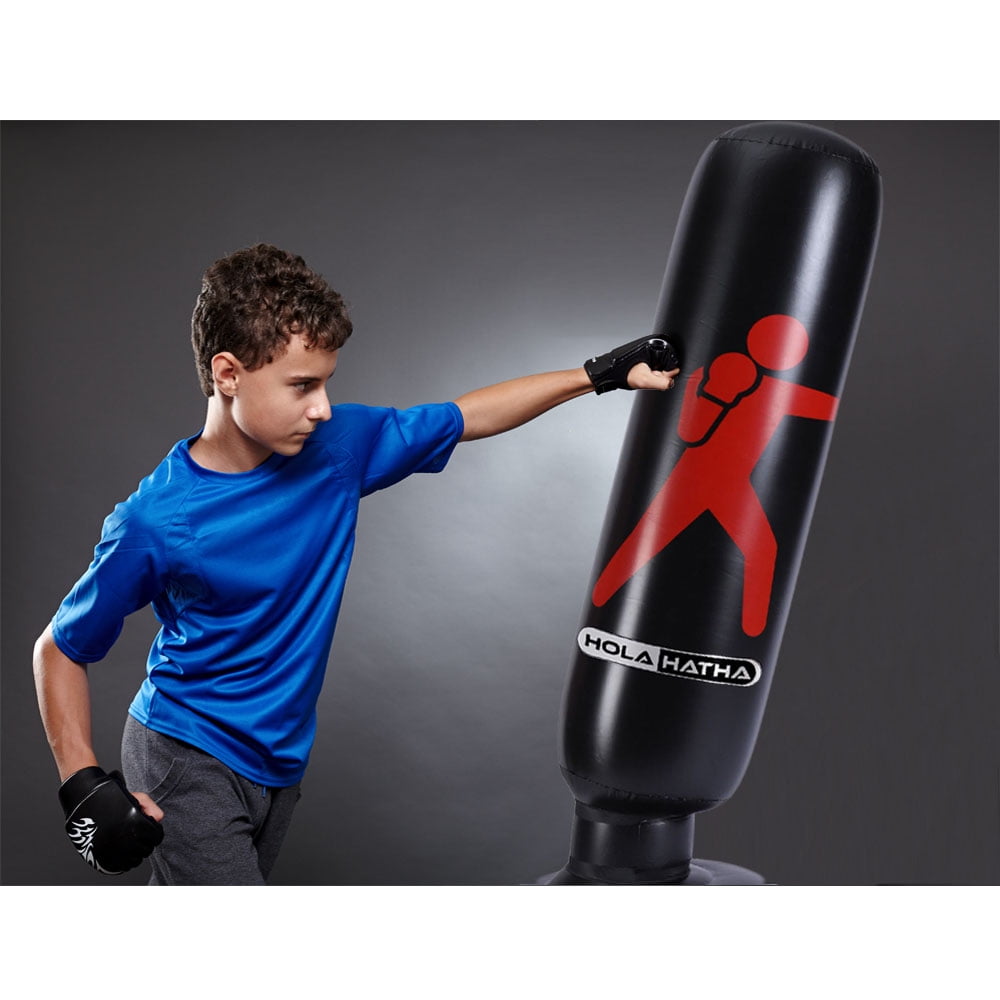 HolaHatha Inflatable Kids Punching Bag Home Boxing Equipment w/ Heavy Bag Stand 