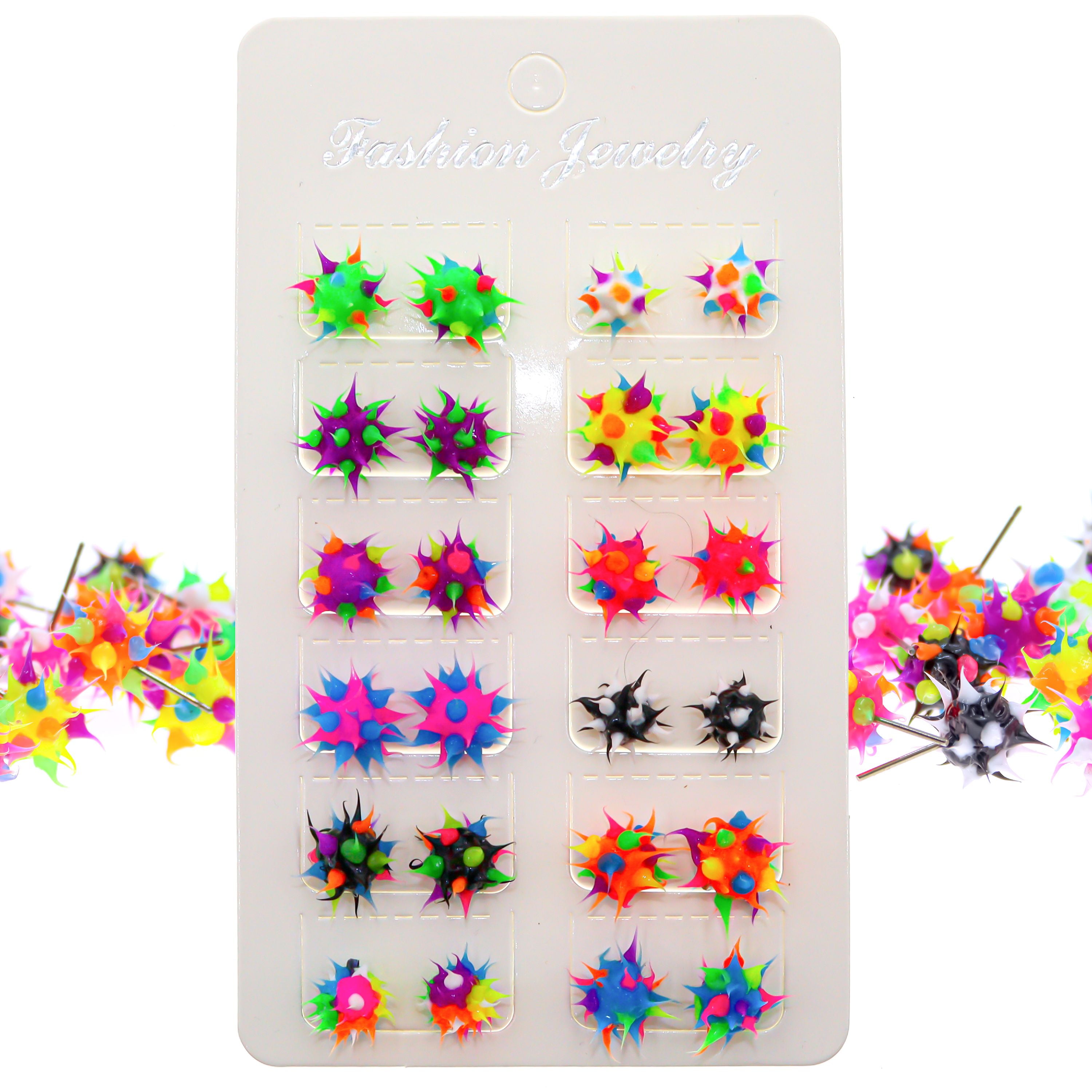 Frogsac - Spiky Earring Studs for Girls - Hypoallergenic Rave Ball Earrings  for Kids - 12 Pair Pack - Walmart.com - Walmart.com