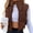 coffee, variant on Women Cropped Puffer Vest Stand Collar Sleeveless Zip Up Padded Gilet Outerwear
