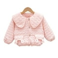 thumbnail image 2 of Godderr Toddlers Kids Baby Girls Cotton Outerwear 1-5Y Fall Winter Jacket Long Sleeve Doll Collar Coat Little Girl's Fall Winter Clothes, 2 of 8