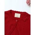 thumbnail image 5 of DPOIS Kids Girls Knit Cropped Bolero Shrug Cardigan Sweater Dress Coat Red 6, 5 of 7