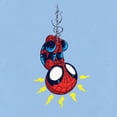 thumbnail image 2 of Toddler's Marvel Chibi Spider-Man Hanging Upside Down Graphic Tee Light Blue 3T, 2 of 3