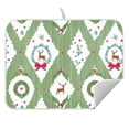 thumbnail image 5 of Ryvnso Christmas Reindeer and Wreath Dish Drying Mat for Kitchen Countertop 16x18 Small Dish Pad Drainer Rack Dish Sink Mats, 5 of 7