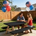 thumbnail image 5 of 3 Pcs Picnic Table Bench Cover Set,Stretch Polyester Fabric Waterproof Oilproof Tablecloth for Patio Porch Picnic Use,Washable Outdoor Furniture Protector with Storage Bag, 5 of 6