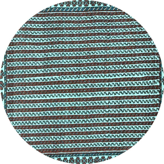 Ahgly Company Indoor Round Southwestern Light Blue Country Area Rugs, 3' Round
