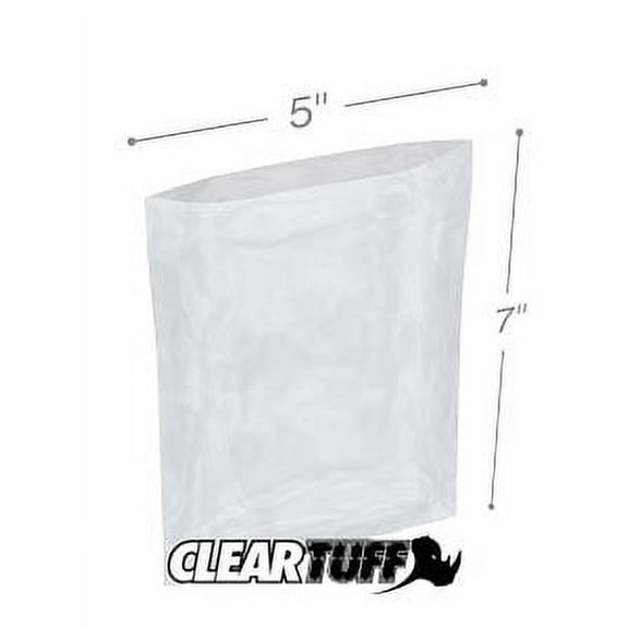 ClearTuff - 5" x 7" 2 Mil Flat Poly Bags - 1000/case (2 Cases)