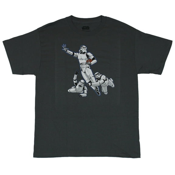 Star Wars Mens T-Shirt - Stormtrooper Football Tackling Image (Large)