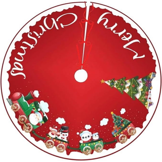 Xihbxyly Compras En Línea Falda para Árbol de Navidad con Estampado Navideño, Decoración para Árbol de Navidad, Falda Inferior para Árbol de Navidad, Círculo para Árbol de Navidad