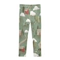 thumbnail image 2 of Girl's Legging Full-Length Colorful Print Tights For Dance Gym Everyday Wear White Flowers Scattered, 2 of 8