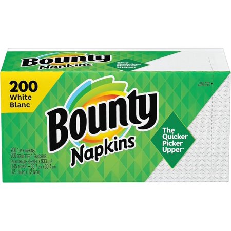 Bounty Paper Napkins, White, 1 Pack, 200 Sheets per Pack