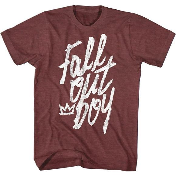 Fall Out Boy Logo Handwritten Vintage Maroon Heather Adult T-Shirt