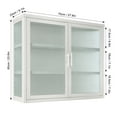thumbnail image 6 of Storage Wall Cabinet with 2 Tempered Glass Doors, Modern Metal 3-Tier Sideboard With Detachable Shelves, Side Cabinet for Office, Dining Room,Living Room, Kitchen, Bathroom, White, 6 of 8