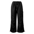 thumbnail image 2 of Gibobby Pantalones cargo para mujer de moda Pantalones de carga holgados para mujer, ropa de calle, pantalones de chándal de Hip Hop, pantalones de chándal con cordón(Negro,CH), 2 of 4