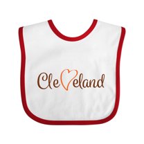 Inktastic Cleveland Heart Cursive Orange Boys or Girls Baby Bib