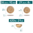 thumbnail image 3 of Malacasa 12 Pcs Dinnerware Sets, Ceramic Plates and Bowls Set, Porcelain Tableware Dishwasher Microwave Safe, Serves for 4 People, Colorful 2, 3 of 10