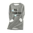 thumbnail image 2 of DPTALR T-Shirts à Manches Longues pour Femmes, Col Rond, Peluche Épaissie, Chauds, 2 of 3
