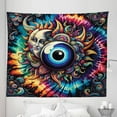 thumbnail image 2 of Ambesonne Trippy Tapestry King Size, Evil Eye Bohemian Sun Moon, 104"x88", Blue Orange Multicolor, 2 of 3