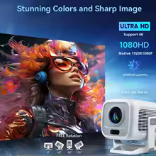 thumbnail image 4 of DITONG X3Plus Projecteur HD Natif 1080P 4K Prise en Charge Portable Mini Noir Neuf, 4 of 5