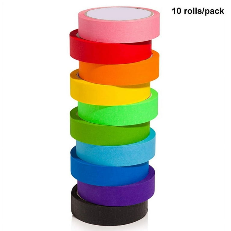 10 Pcs Of 10 Colors 20m Colored Masking Tape Rainbow Color Easy Tear Home  Decoration Office Supplies -ayane -suzuka