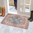 thumbnail image 5 of Retro Door Mat, 17 X 30 Inch Boho Pink Carpet Welcome Doormat Decorative Home Floor Mat, Non Slip Rubber Back and Strong Water Absorption for Outdoor Indoor Entrance Decor, 5 of 6