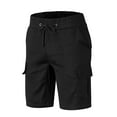 thumbnail image 2 of Aayomet Mens Shorts Trousers Shorts Solid Pant Male Pant Shorts Slim Pocket Casual Summer Name Brand Shorts for Men Black,XL, 2 of 5