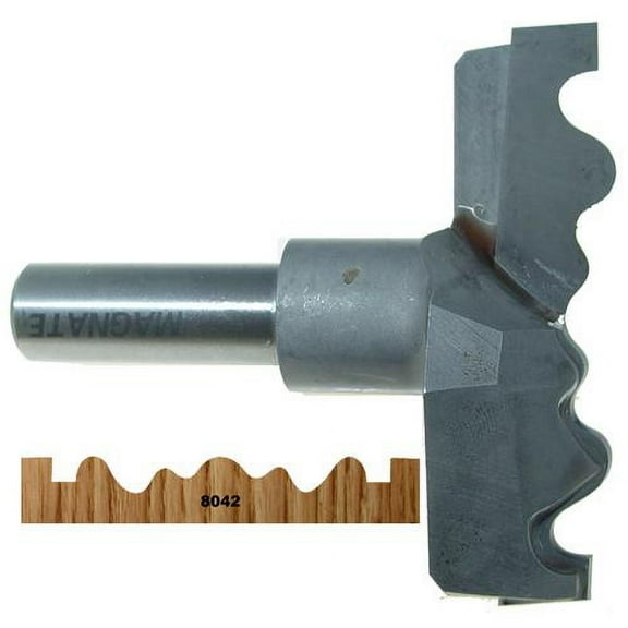 Magnate 8042 Rosette Carbide Tipped Cutter - 2-3/4" Cutting Diameter, 1/2" Shank Diameter, 3/4" Cutting Height, 1-1/2" Shank Length