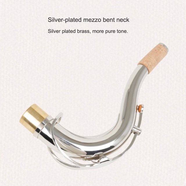 serony Brass Tenor Saxophone Bend Neck Solid Color Replacement Bend Neck 27.5mm Nozzle Woodwind Instrument Sax Part Accessories Gold