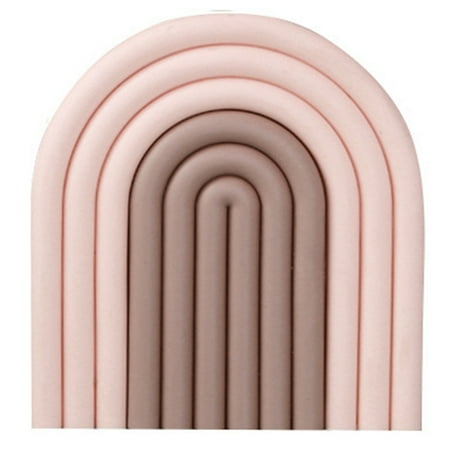 

Journey Removable Rainbow Coasters Non Slip TPR Cup Mat Heat Insulation Pads Desktop Placemat Home Restaurant Decor(Pink)