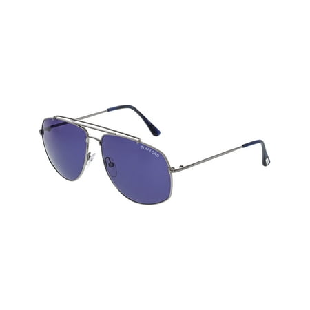 - Tom Ford Georges FT0496-14V-59 Silver Aviator Sunglasses