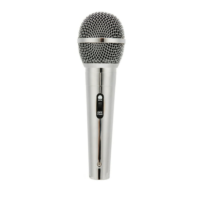 Handheld Wired Microphone, Cardioid Dynamic Vocal Mic With 9.8ft Cable, Professional Karaoke Microphone With Built In Noise Filter For Singing/Stage/Christmas Party, Silver