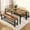 Rustic Brown, variant on LinkRomat 3-Piece Dining Table Set for Small Spaces, Kitchen Table with 2 Benches & Storage, Space Saving Industrial Design, Rustic Brown