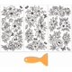 thumbnail image 1 of Juego de 3 pegatinas de flores para muebles y manualidades, 15 x 30 cm, color blanco y negro, con 1 raspador., 1 of 9