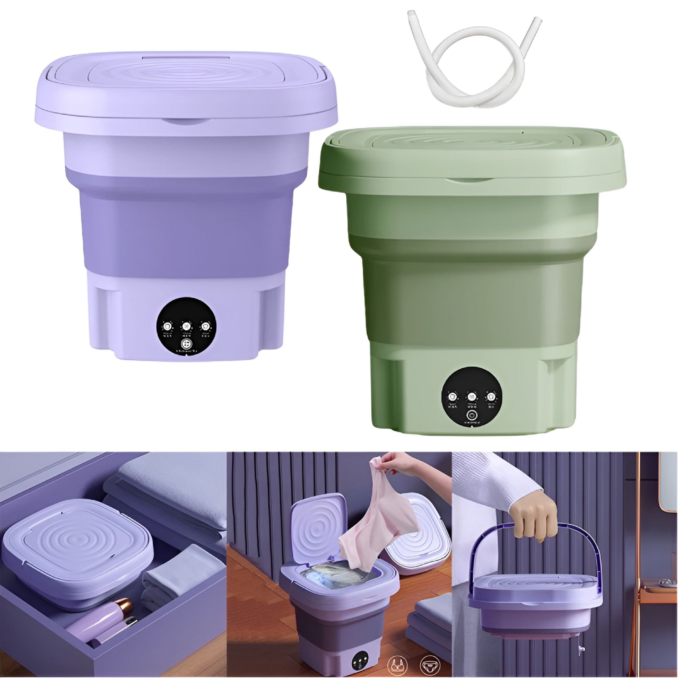 HIBIBUD Portable Washing Machine Mini Washer Foldable Washer and Dryer Small Travel