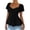 Black, variant on Staron Women's Casual V-Neck Short Sleeve Top Lace Up Tie Front T-Shirt Blouse, Yellow S