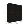 thumbnail image 5 of JERFIT Modern 6-Door Armoire with Drawer, Double Door Storage Cabinet, Freestanding Wardrobe for Bedroom, Black and White Finish, 5 of 7