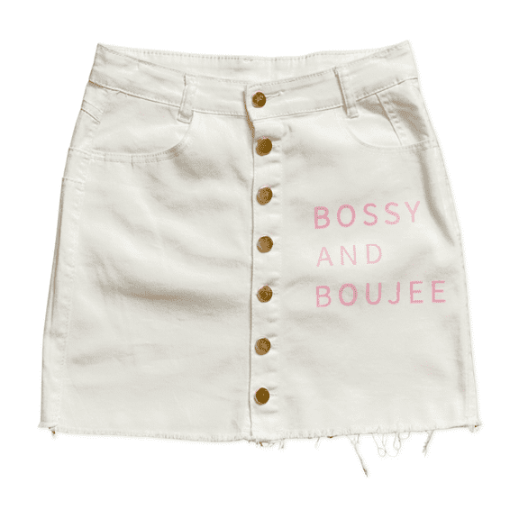 "IM HER" High Waist, Jean Skirt