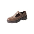 thumbnail image 2 of TMA EYES Chunky Platform T-Strap Hollowed-Out Loafer Vintage Round Toe Women's Single Shoes, 2 of 5