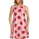 thumbnail image 1 of Balery Strawberry Vestidos de verano para mujer con estampado: vestido holgado sin mangas, vestido playero informal y cómodo para días calurosos., 1 of 7