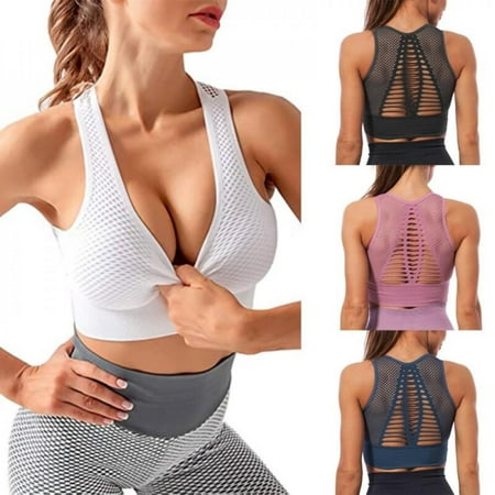

Clearance!Women Sports Bra Mesh Breathable Seamless Running Yoga Underwear